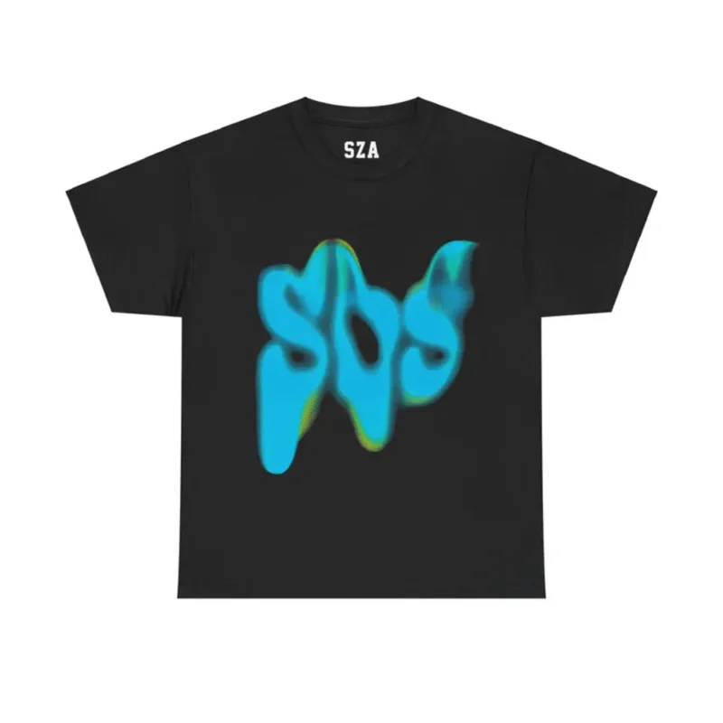 SZA SOS GLOW BLACK TEE